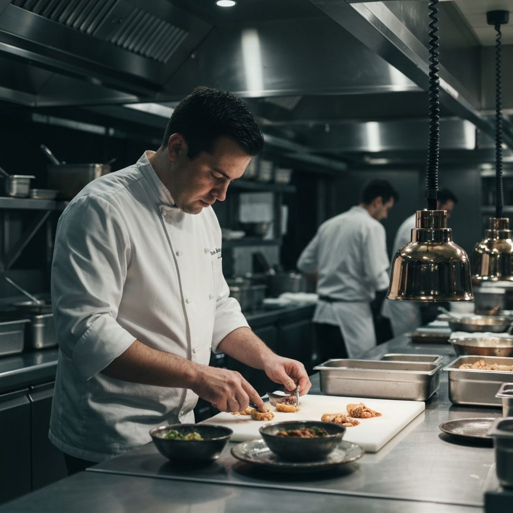 Chef working in kitchen
